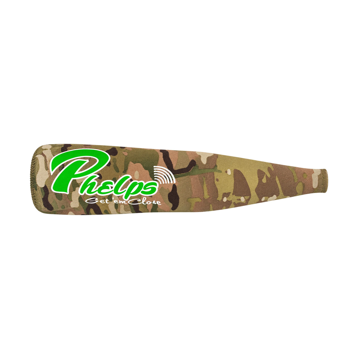 Stretchy multicam sleeve that covers a bugle tube. 